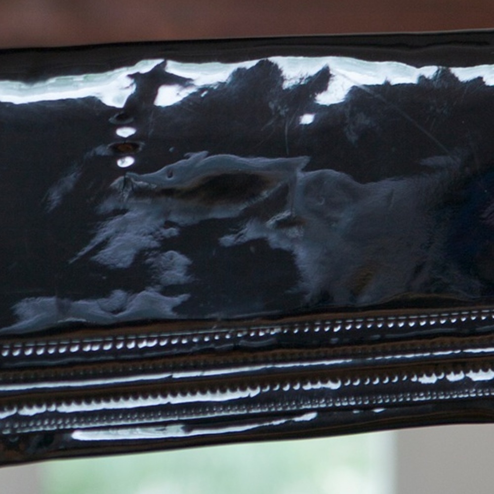 Patent faux leather purse